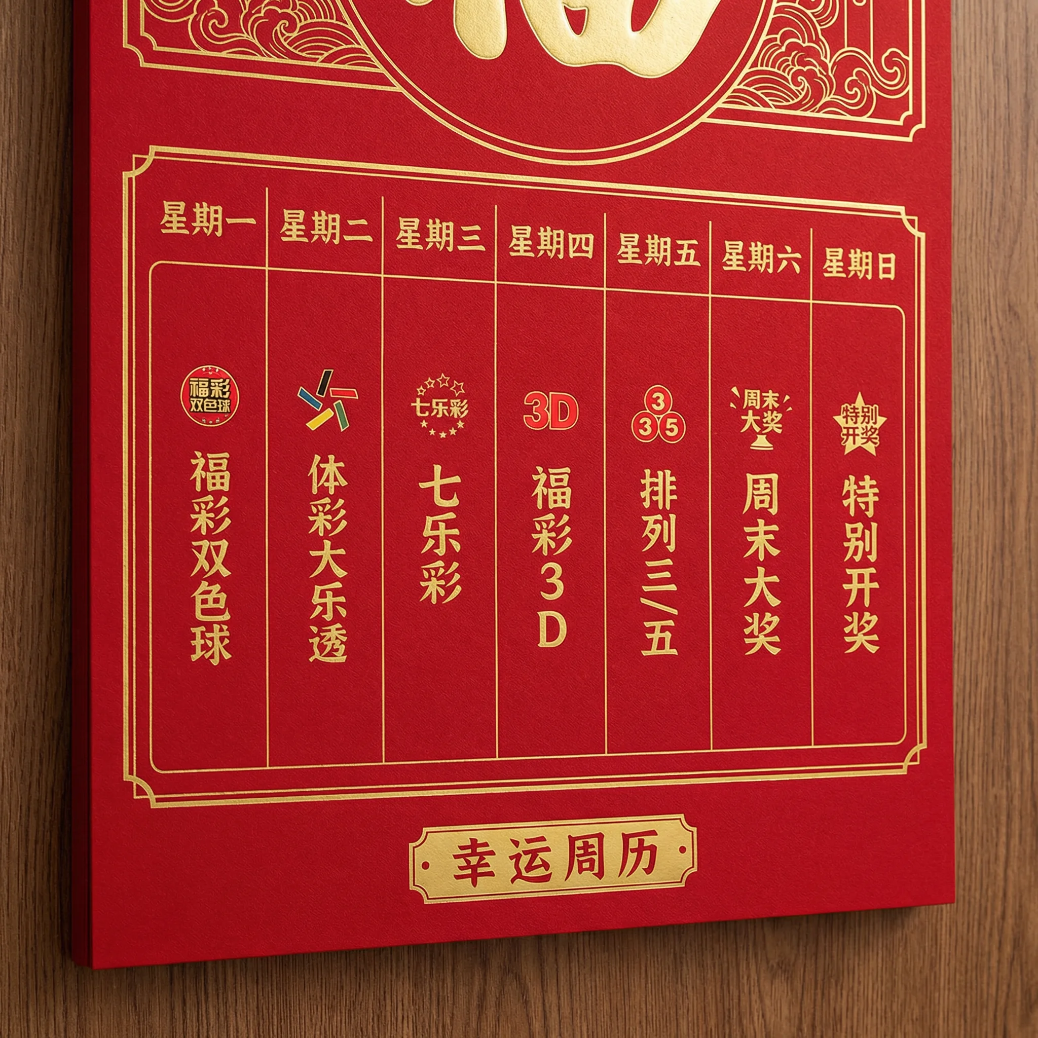 DB彩票开奖日历示意图